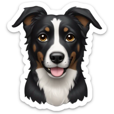black mixed breed dog sticker