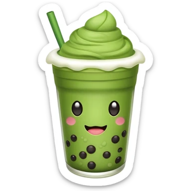Matcha with boba sticker