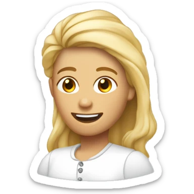 Ado cheveux mi long en areie avec coquille d’œuf sur la tête sticker