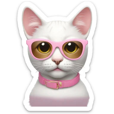 Cat with pastel pink sunglasses sticker