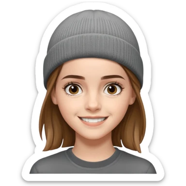 emma watson wearing gray beanie sticker
