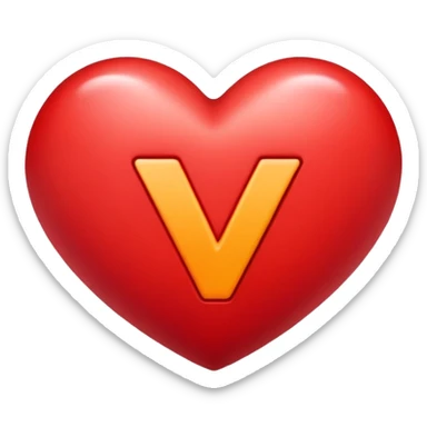 Heart with the letter y inside  sticker