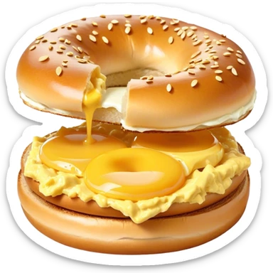 Scrambled egg on a bagel sticker