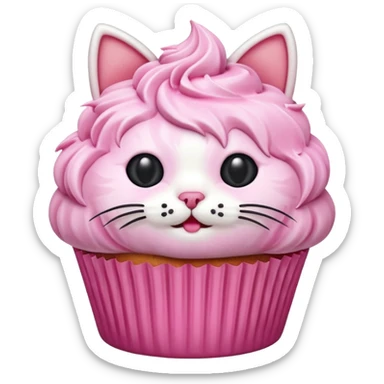 cat cupcake pink funny sticker