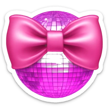 Pink bow disco ball sticker