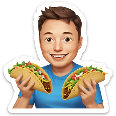 elon musk eating tacos sticker