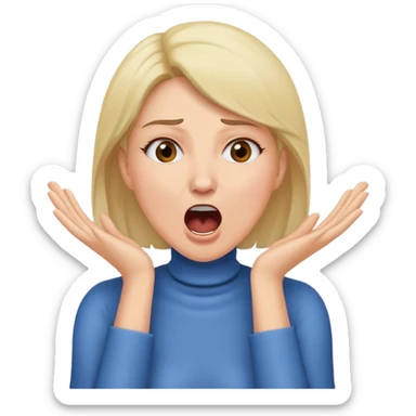 woman with hands around throat screaming sticker