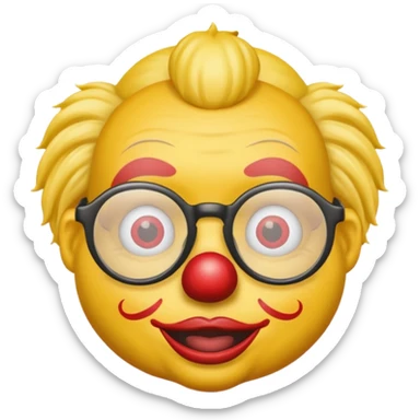 Emoji with glasses and a clown nose sticker