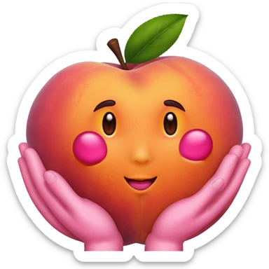 Peach with hand print sticker