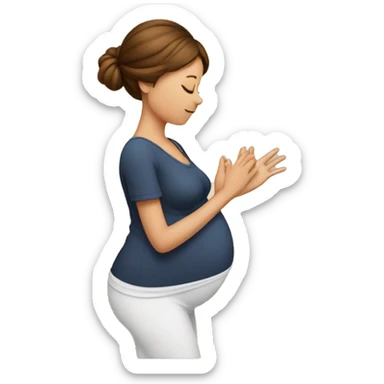 pregnant woman making an x with her hands sticker