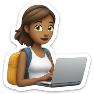 Une femme en train de voyage sticker