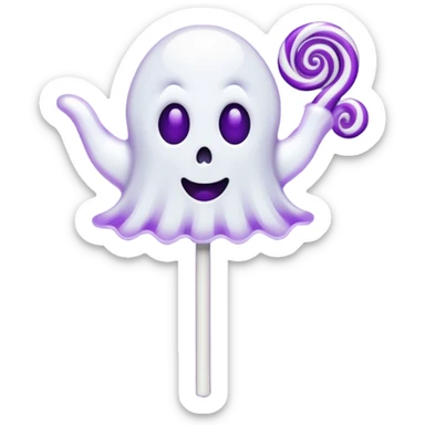 ghost lolipop purple and white sticker