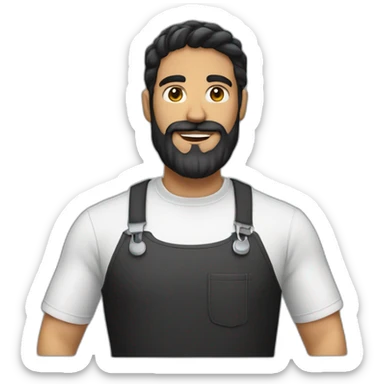 barista with black beard sticker