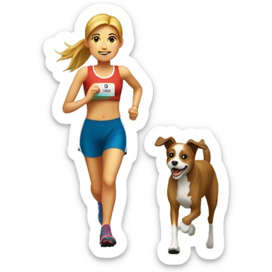 Canicross-activity-girl-runner-and-dog sticker
