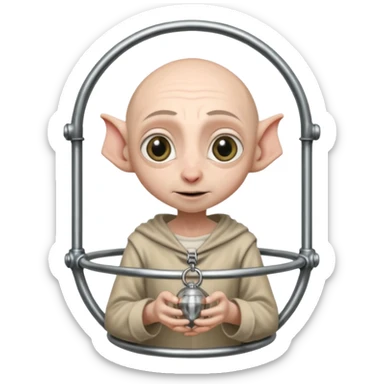 Dobby the house elf in steel chastity cage sticker