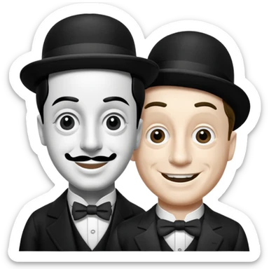 crea una imagen en la que aparezcan charles chaplin y buster keaton juntos sticker