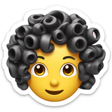 a plastic curler for hair on desk sticker