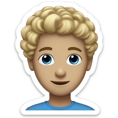 Blue eyed blonde boy holding hands with black curly hair brown eyes  sticker