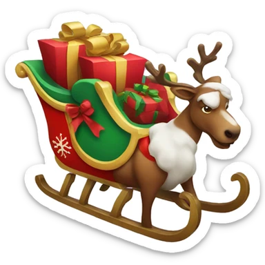 Santa sleigh sticker