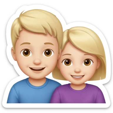 boy and girl babies sticker