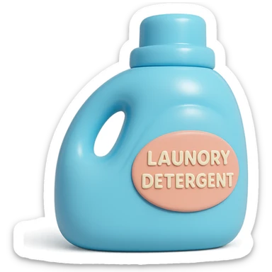 Show a close-up of the vinyl figure style detergent bottle, emphasizing the glossy vinyl texture and playful details sticker