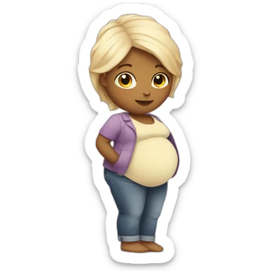 white pregnant queer individual sticker