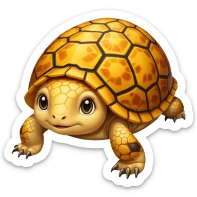 A young very small yellow tortoise sticker