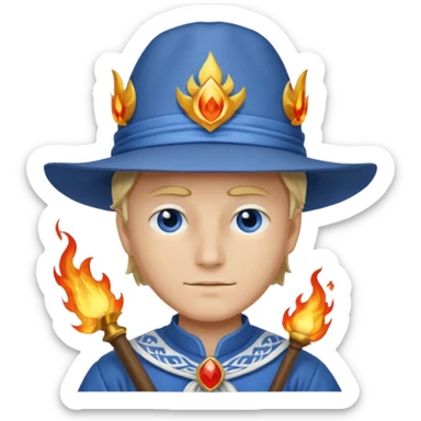 Sabo l'empereur des flammes avec un chapeau blanc et une chemise bleu de one piece sticker