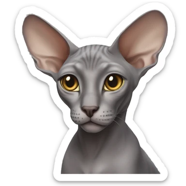 The grey sphinx cat sticker