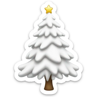 christmas white tree sticker
