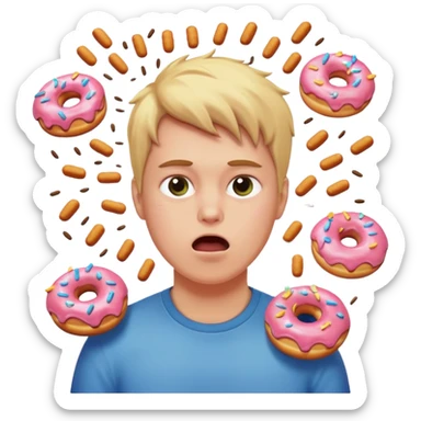 white person exploding doughnuts cats fart death sticker