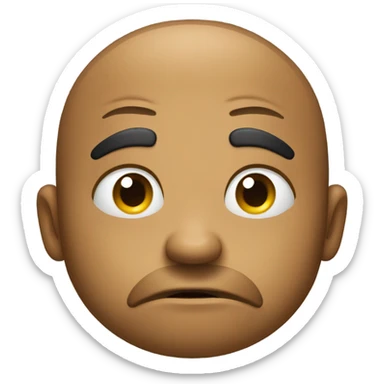 Emoji with slightly open mouth and concerned look sticker