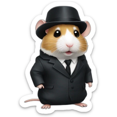 hamster in a mafia suit sticker