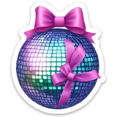 Disco ball with coquette bow  sticker