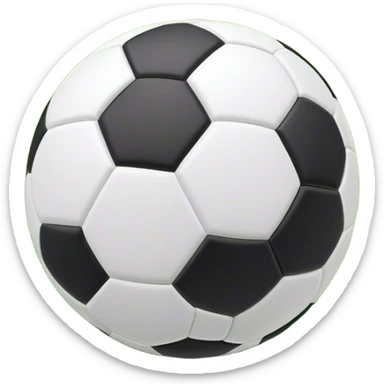 Cinematic Realistic image of a soccer ball with crisply detailed panel textures and precise stitching, set against a vibrant green pitch with dynamic natural lighting that highlights its athletic spirit sticker