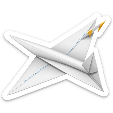 paper plane with dotted flight path sticker