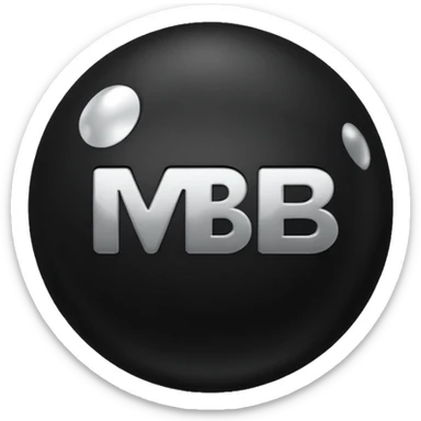 Black Ball with MB written on it. Nothing else no holes. sticker