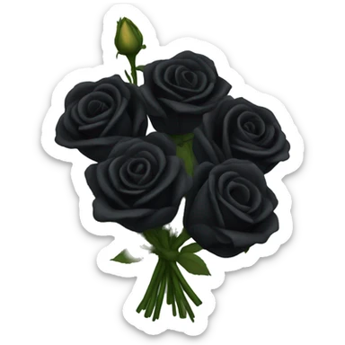 bouquet of black roses sticker