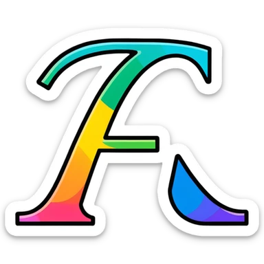 Colorful Gradient Alphabetical Letter “E” sticker