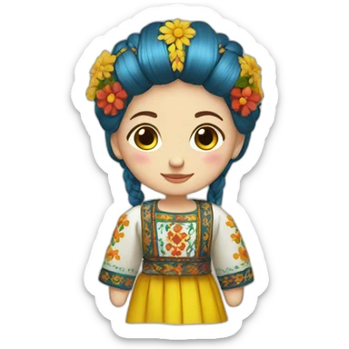 ukrainian folk costume sticker