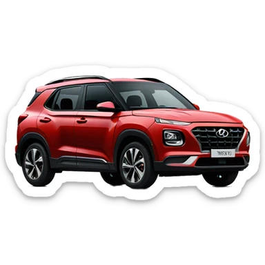 A red Hyundai venue with 5% tint all around sticker