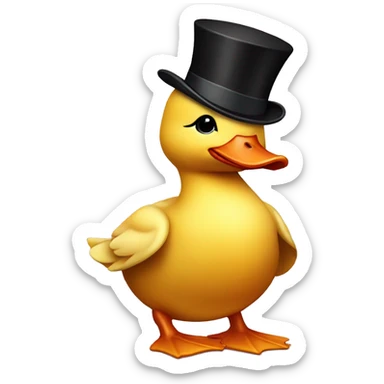 Duckling with a top hat sticker
