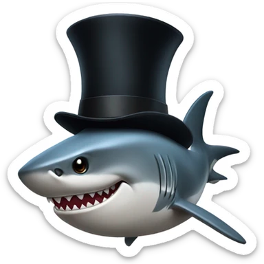 Shark with tophat sticker