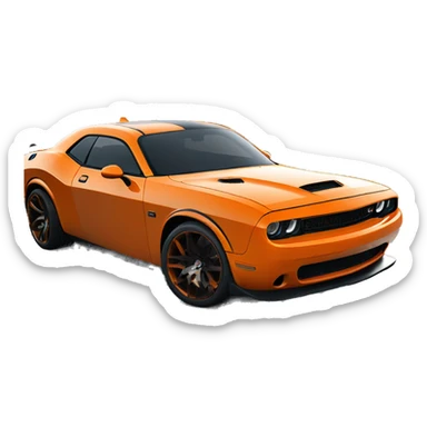 orange widebody challenger with shaker hood sticker