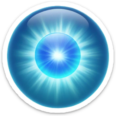blue light sphere radiating aura  sticker