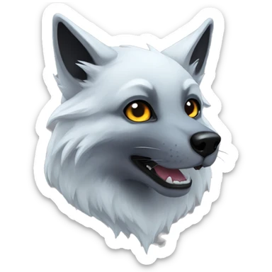 Black ghost fox sticker