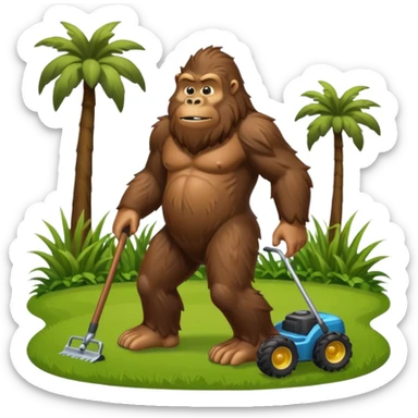 Bigfoot mowing grass at Disneyworld  sticker