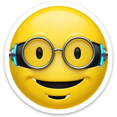 cool cyberpunk smiley emoji sticker