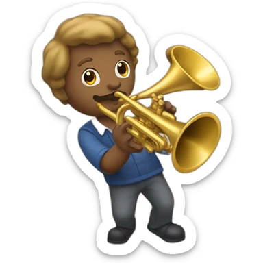 Chat qui joue de la trompette sticker