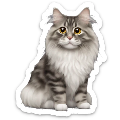 Kurilian bobtail smoky fluffy sticker